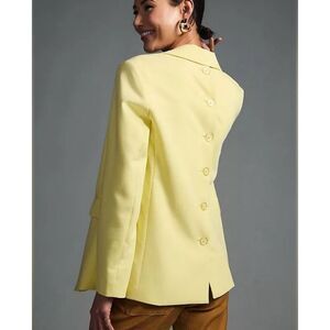 Anthropologie Maeve button back yellow blazer xs